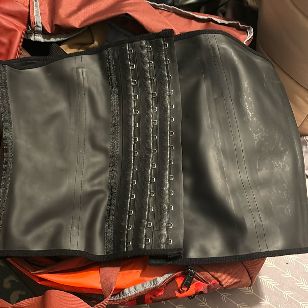 Black corset style waist trainer